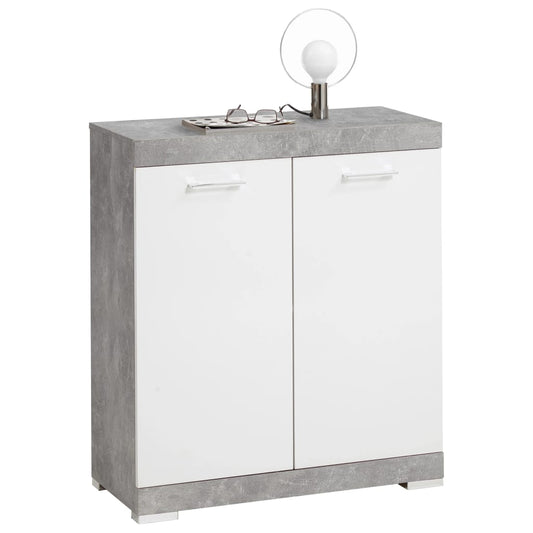 FMD Dresser with 2 Doors 80x34.9x89.9 cm White and Concrete - Cupboards & Wardrobes