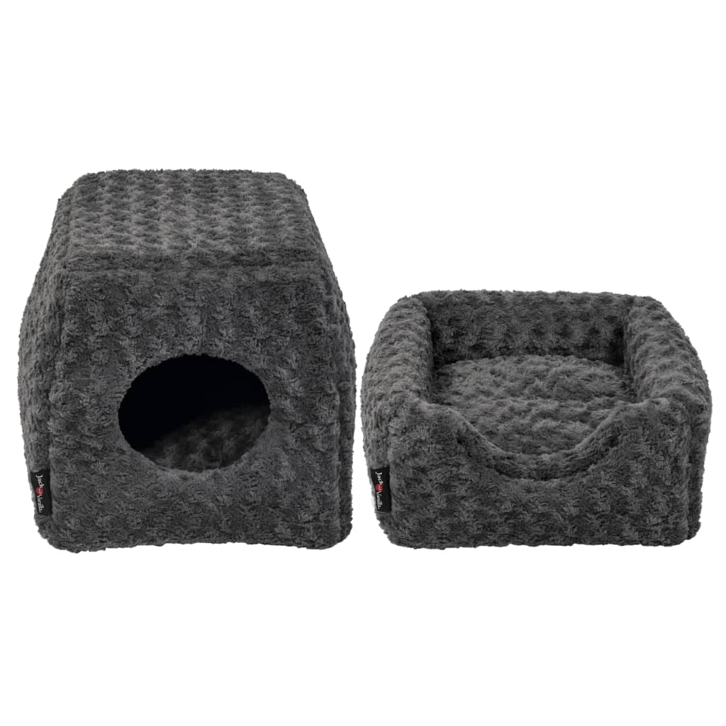Jack and Vanilla Pet Cave Softy S 40x40x39 cm Rosette Grey - Cat Beds
