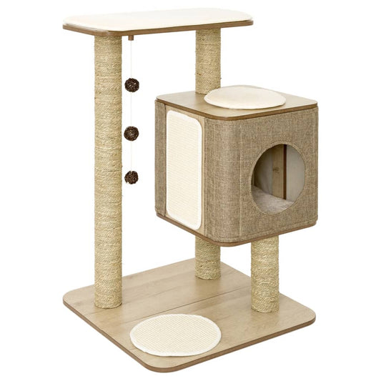 Jack and Vanilla Cat Tree House Molly 56x56x86 cm Brown - Cat Furniture