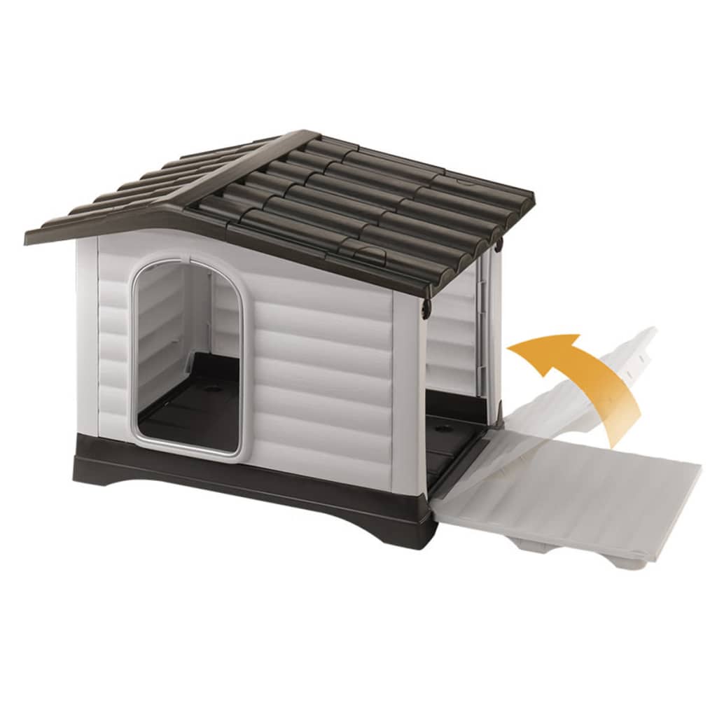 Ferplast Doghouse Villa 70 Grey 73x59x53 cm 87253099 - Dog Houses