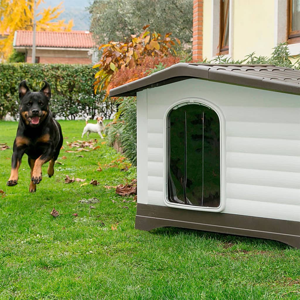 Ferplast Doghouse Villa 70 Grey 73x59x53 cm 87253099 - Dog Houses