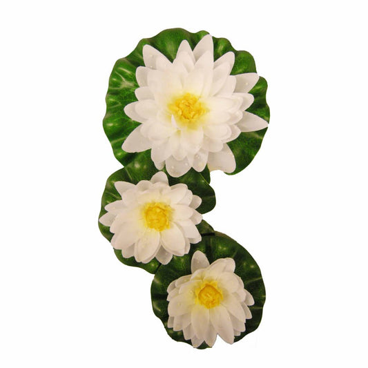 Ubbink 3 Piece Decorative Water Lilies Set White - Lawn Ornaments & Garden Sculptures