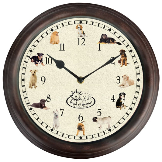 Esschert Design Clock with Dog Sounds - Wall Clocks