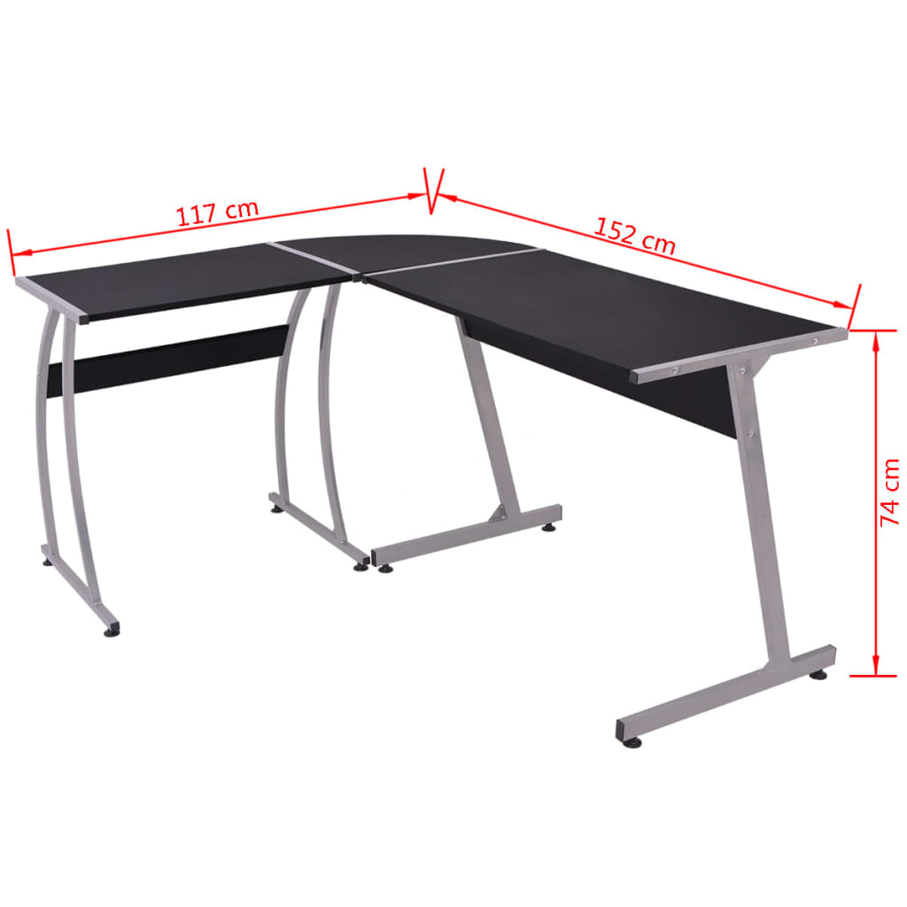 Corner Desk L-Shaped Black - Desks