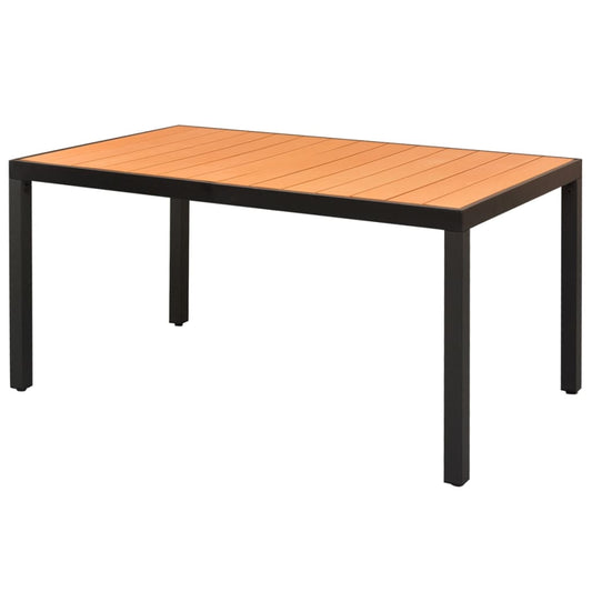 Garden Table Brown 150x90x74 cm Aluminium and WPC - Outdoor Tables