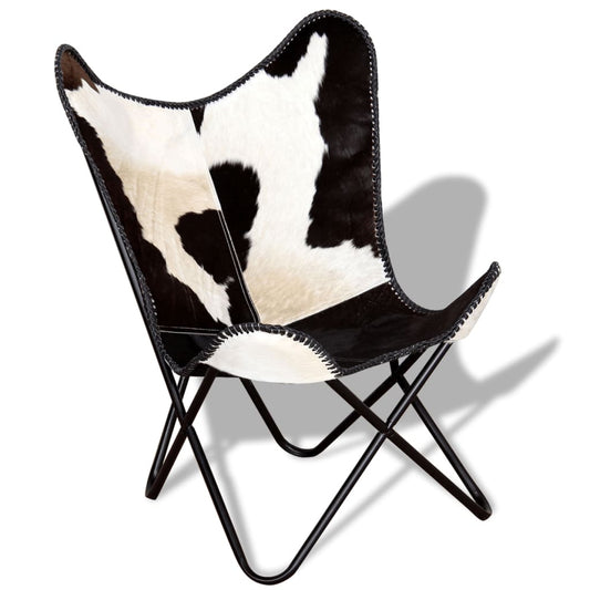 Butterfly Chair Black and White Real Cowhide Leather - Arm Chairs, Recliners & Sleeper Chairs