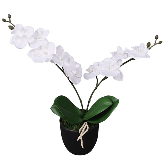 Artificial Orchid Plant with Pot 30 cm White - Artificial Flora
