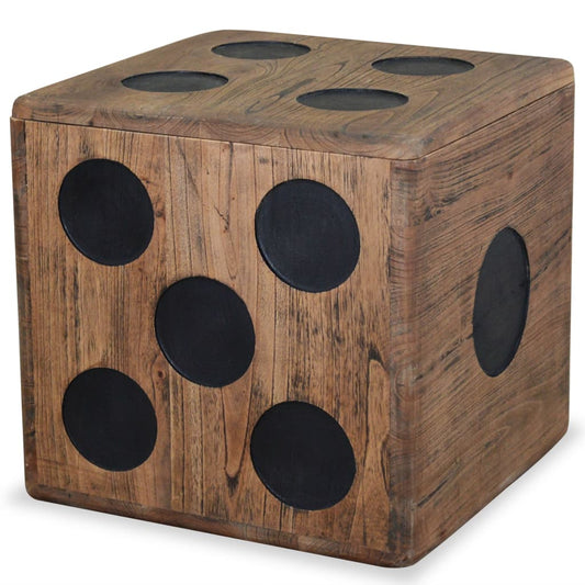 Storage Box Mindi Wood 40x40x40 cm Dice Design - Storage Chests