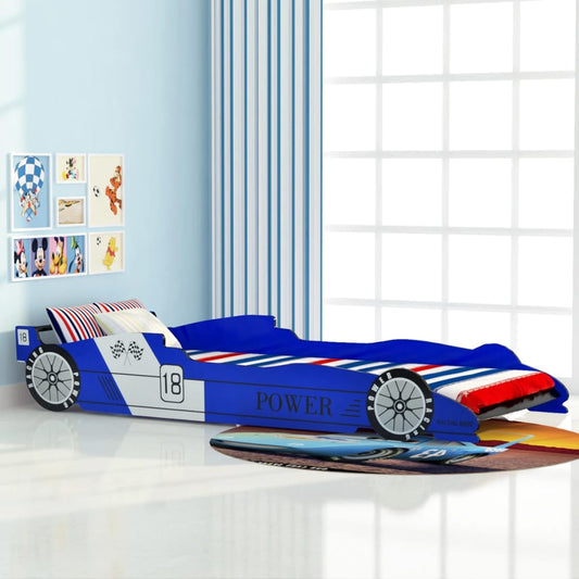 Children's Race Car Bed 90x200 cm Blue - Cots & Toddler Beds