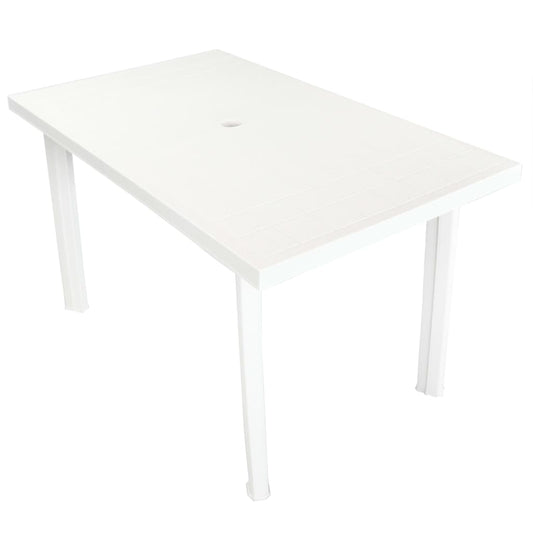 Garden Table White 126x76x72 cm Plastic - Outdoor Tables