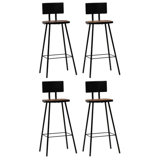 Bar Chairs 4 pcs Solid Reclaimed Wood - Table & Bar Stools