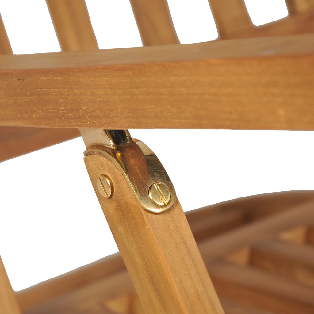 Deck Chair with Footrest Solid Teak Wood - Sunloungers