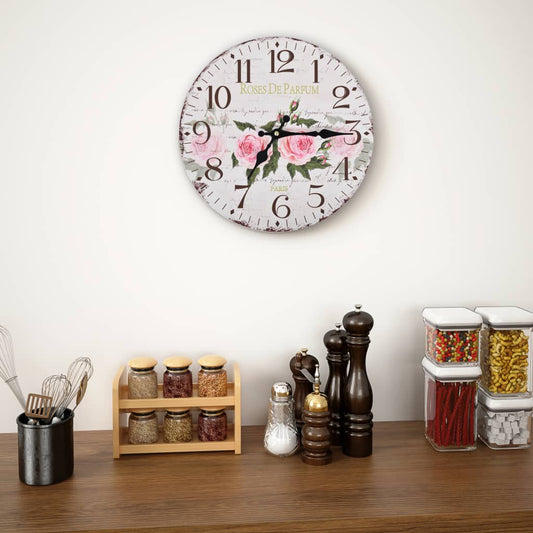 Vintage Wall Clock Flower 30 cm - Wall Clocks