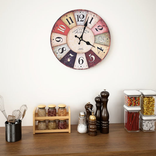 Vintage Wall Clock Colourful 30 cm - Wall Clocks