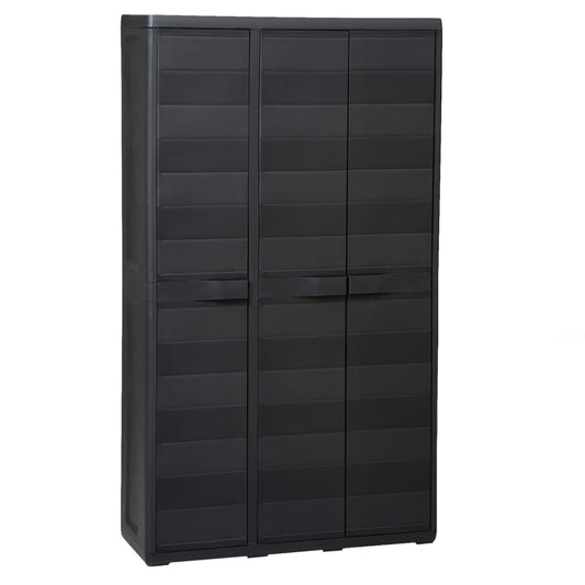 Garden Storage Cabinet with 4 Shelves Black - Storage Cabinets & Lockers