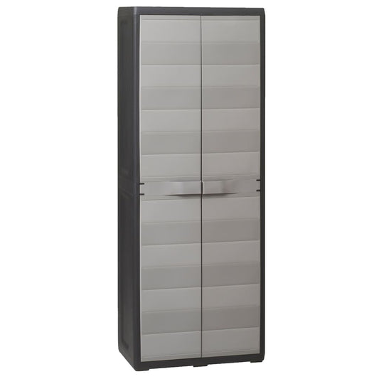 Garden Storage Cabinet with 3 Shelves Black and Grey - Storage Cabinets & Lockers