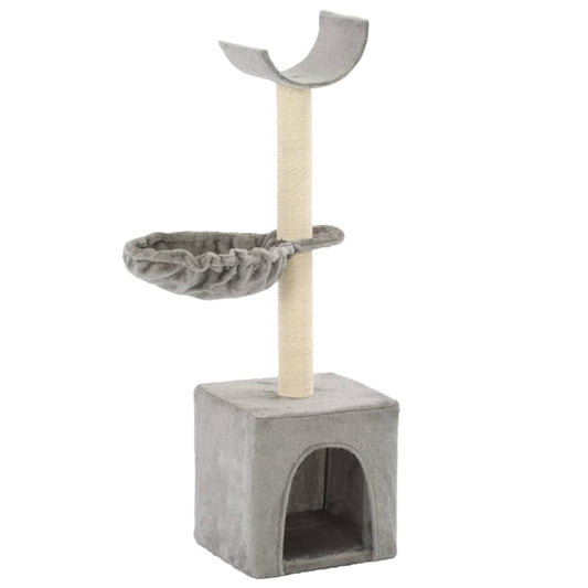 Cat Tree with Sisal Scratching Posts 105 cm Grey - Cat Furniture