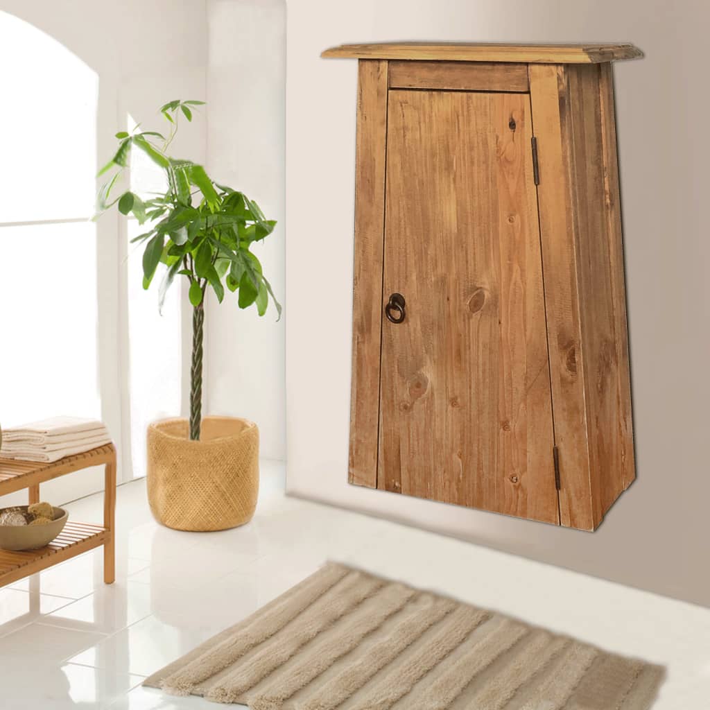 Bathroom Wall Cabinet Solid Pinewood 42x23x70 cm - Bathroom Furniture Sets