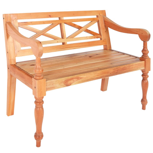 Batavia Bench 98 cm Solid Mahogany Wood Light Brown - Storage & Entryway Benches