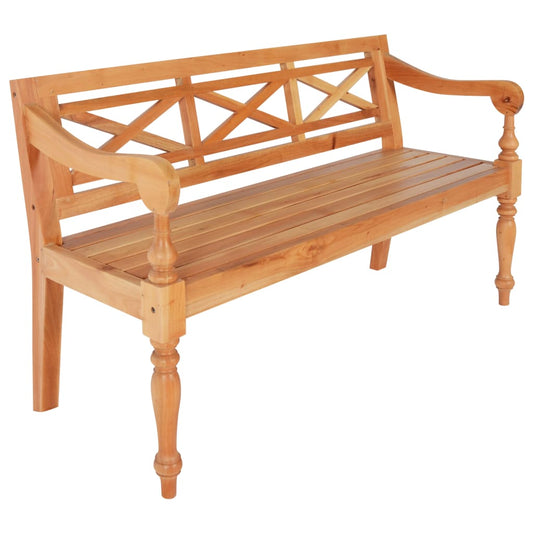 Batavia Bench 136 cm Solid Mahogany Wood Light Brown - Storage & Entryway Benches