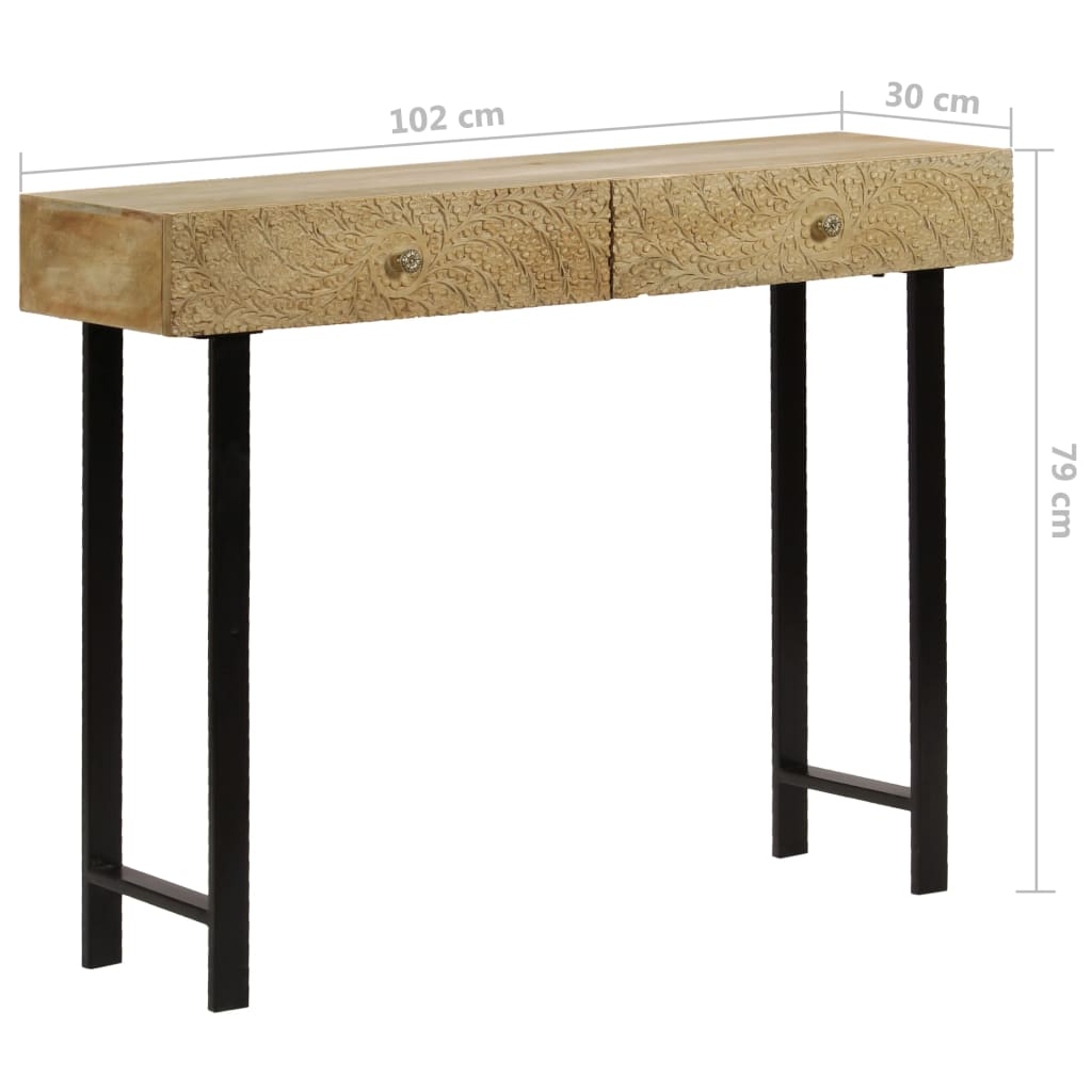 Console Table Solid Mango Wood 102x30x79 cm - Buffets & Sideboards
