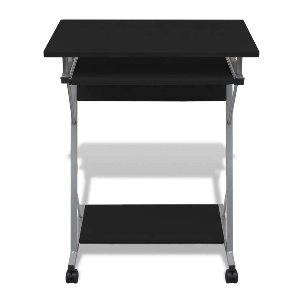 Compact Computer Desk with Pull-out Keyboard Tray Black - Desks