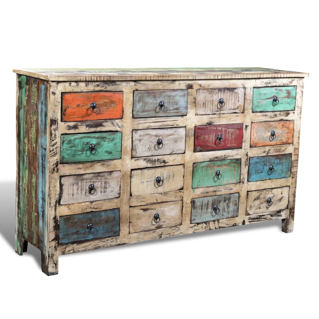 Reclaimed Cabinet Solid Wood Multicolour with 16 Drawers - Chest of drawers