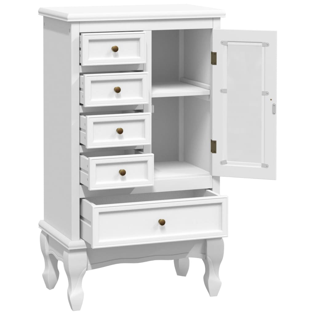 Cabinet with 5 Drawers 2 Shelves White - Chest of drawers