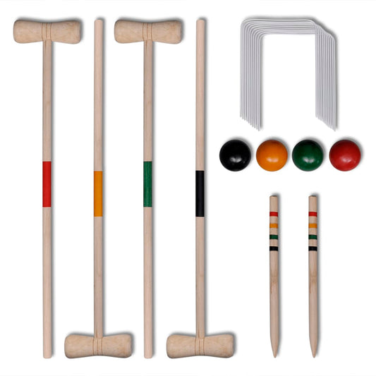 4 Player Wooden Croquet Set - Lawn Games
