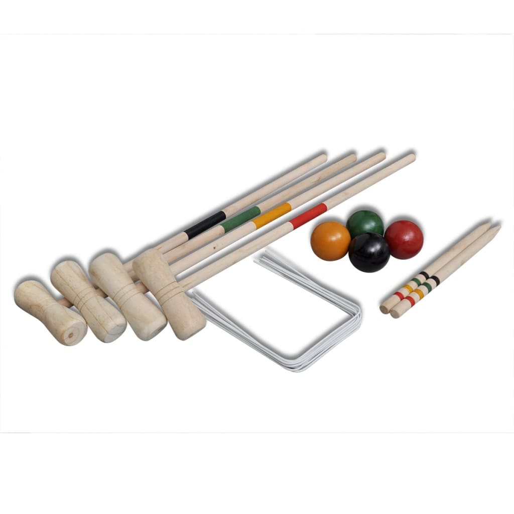 4 Player Wooden Croquet Set - Lawn Games