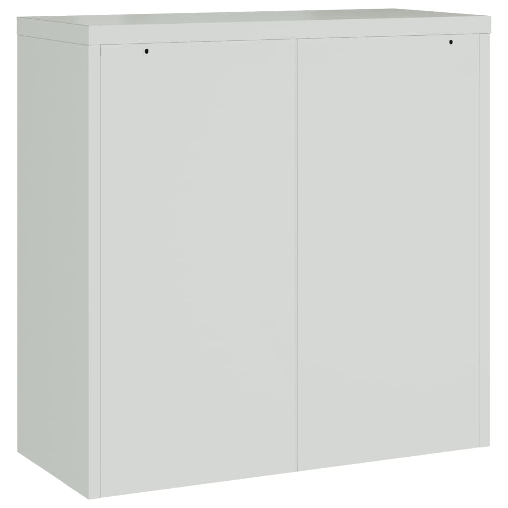 Office Cabinet with 2 Doors Grey 90 cm Steel - Filing Cabinets