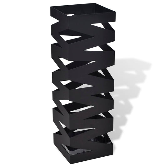 Black Square Umbrella Stand Storage Holder Walking Stick Steel 48.5 cm - Umbrella Stands & Racks