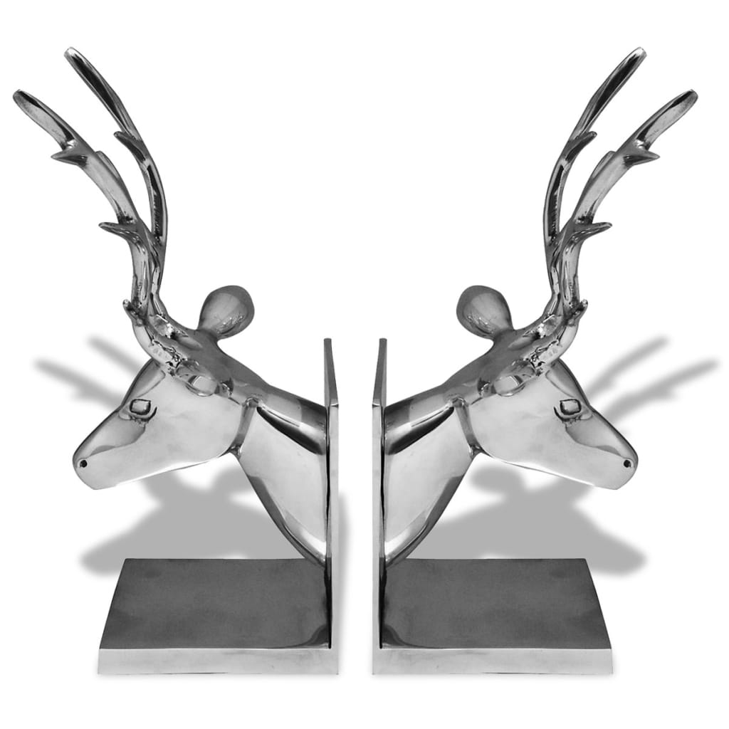 Bookends Deer 2 pcs Aluminium Silver - Bookends