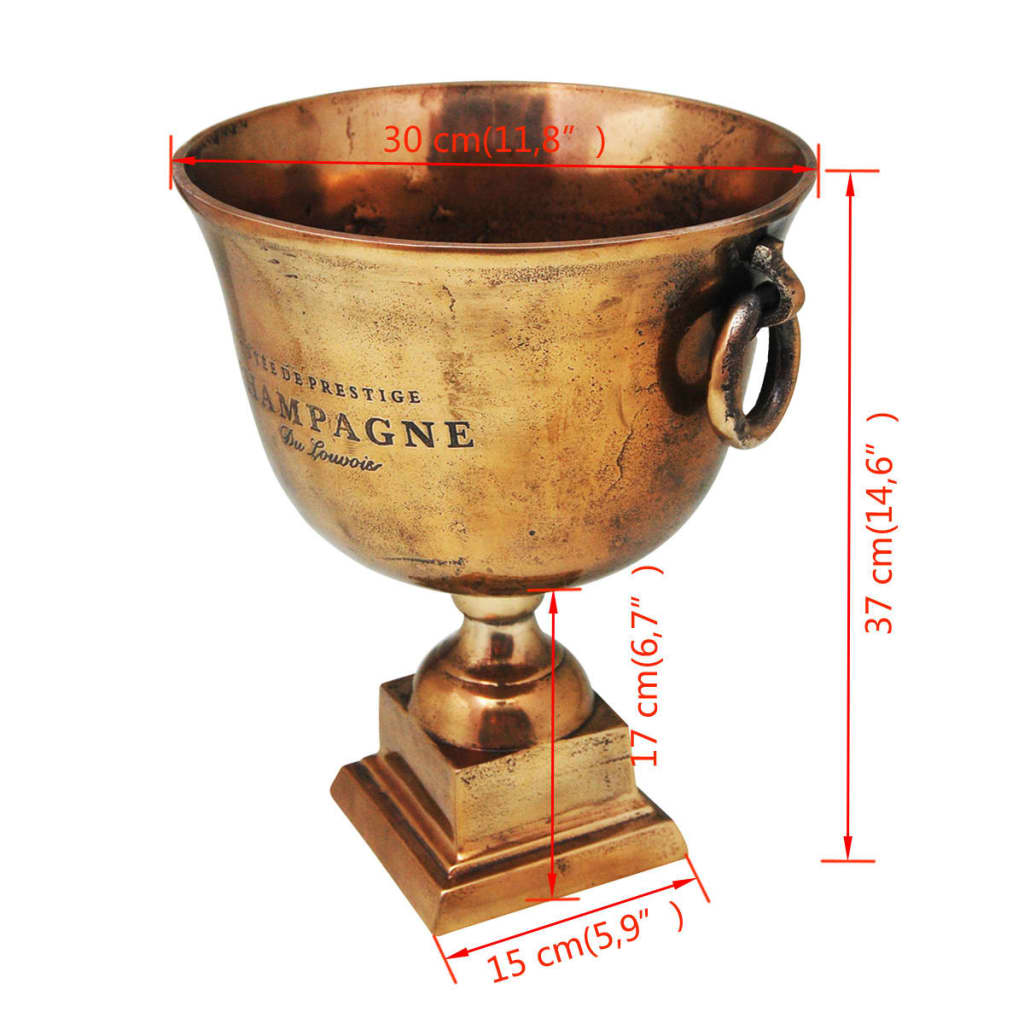 Trophy Cup Champagne Cooler Copper Brown - Figurines, Sculptures & Statues