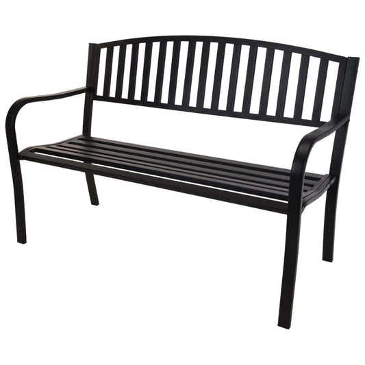 ProGarden Garden Bench Metal 127x50x85 cm Black - Outdoor Benches