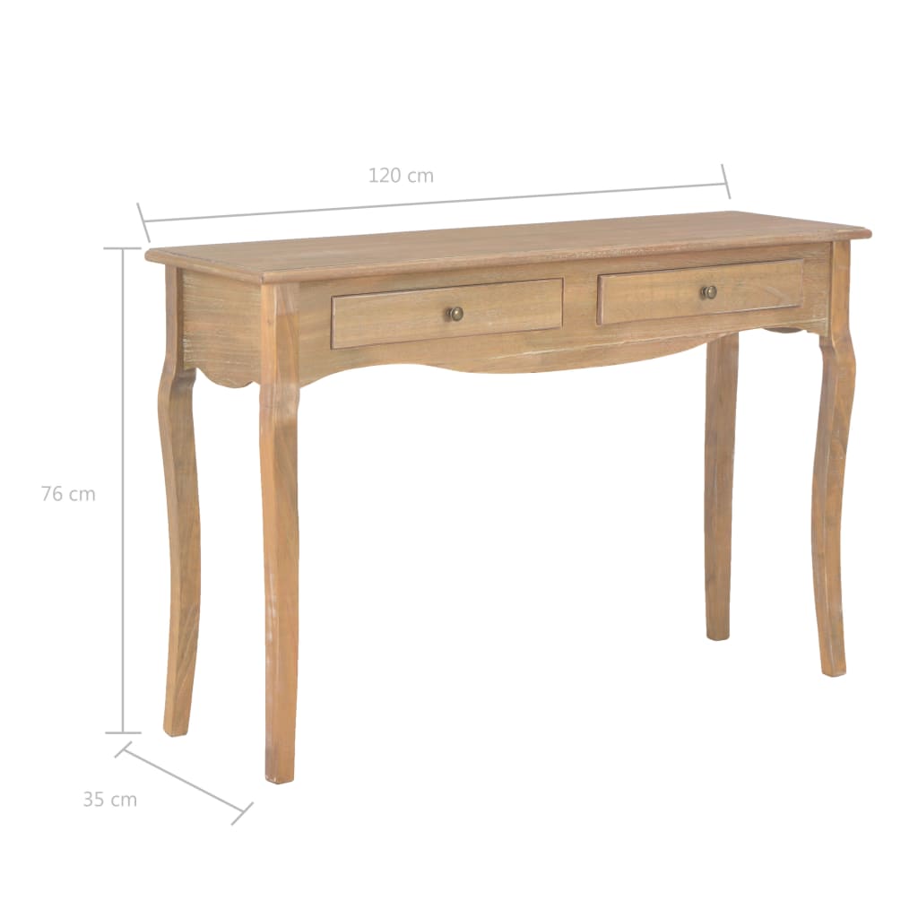 Console Table with 2 Drawers 120x35x76 cm Solid Pine Wood - End Tables