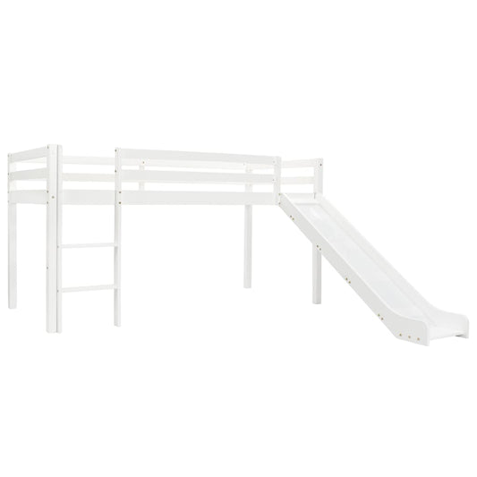 Children's Loft Bed Frame with Slide & Ladder Pinewood 97x208 cm - Cots & Toddler Beds