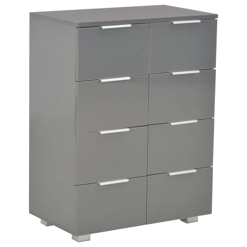 Sideboard High Gloss Grey 60x35x80 cm Engineered Wood - Chest of drawers