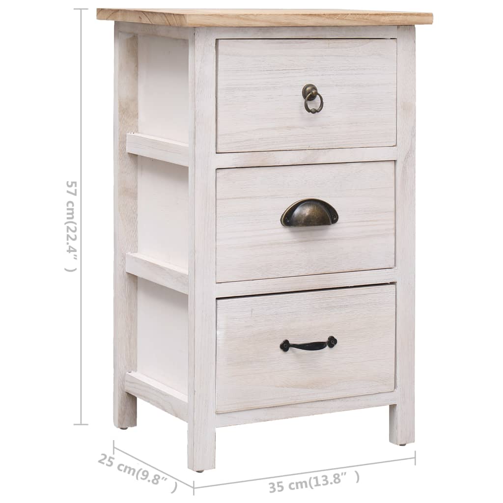 Side Cabinet 35x25x57 cm Paulownia Wood - Chest of drawers