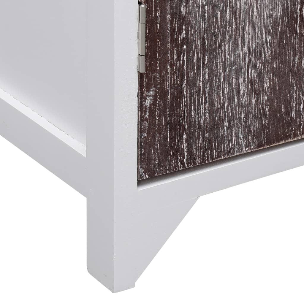 Bathroom Cabinet White and Brown 46x24x116 cm Paulownia Wood - Storage Cabinets & Lockers
