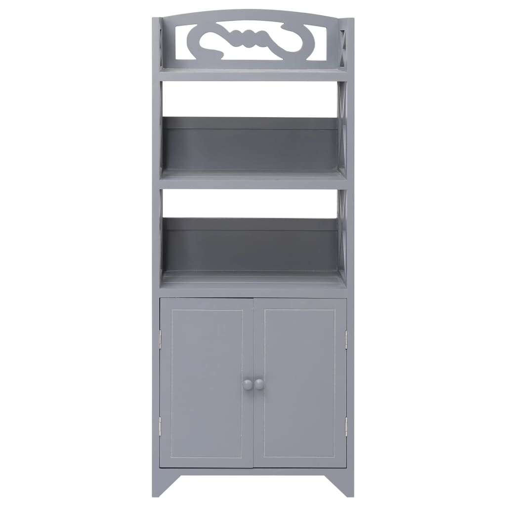Bathroom Cabinet Grey 46x24x116 cm Paulownia Wood - Storage Cabinets & Lockers