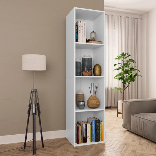 Book Cabinet/TV Cabinet White 36x30x143 cm Engineered Wood - Bookcases & Standing Shelves