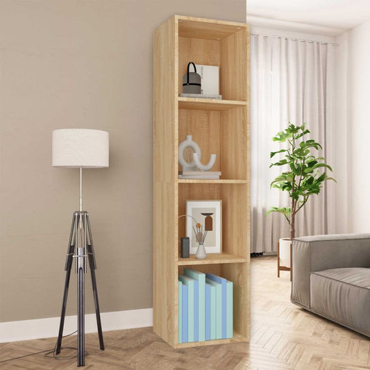 Book Cabinet/TV Cabinet Sonoma Oak 36x30x143 cm Engineered Wood - Bookcases & Standing Shelves