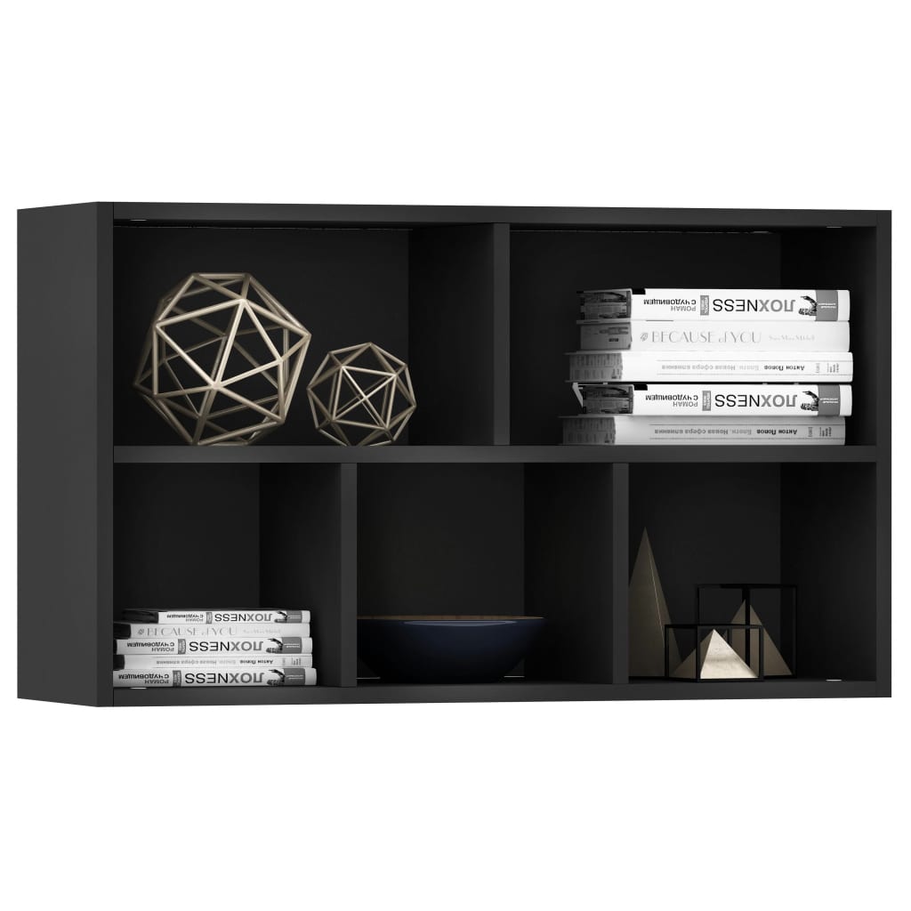 Book Cabinet/Sideboard Black 50x25x80 cm Engineered Wood - Bookcases & Standing Shelves