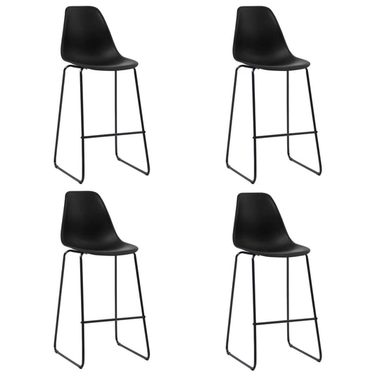 Bar Chairs 4 pcs Black Plastic - Table & Bar Stools