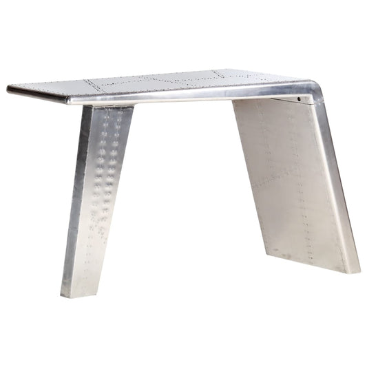 Aviator Desk Silver 112x50x76 cm Metal - Desks