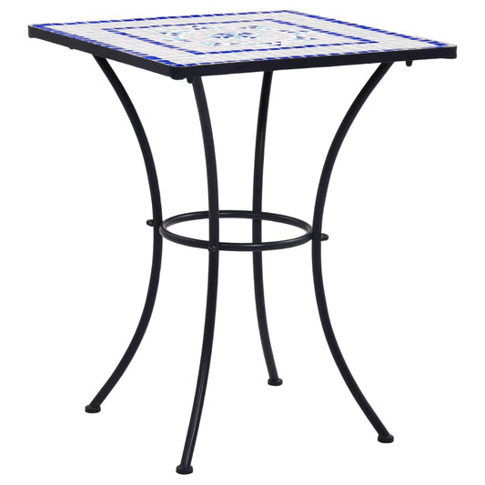 Mosaic Bistro Table Blue and White 60 cm Ceramic - Outdoor Tables