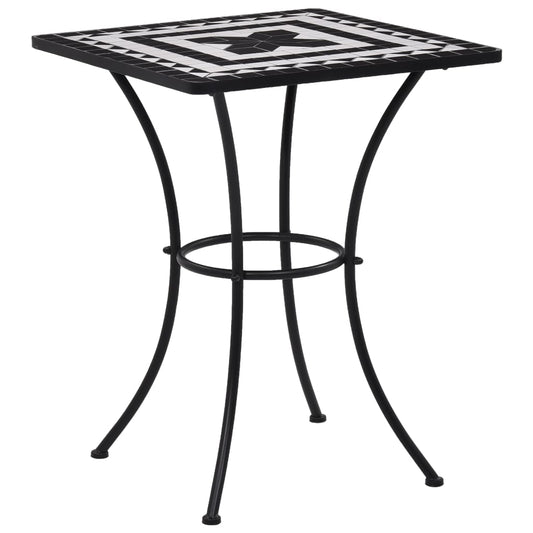 Mosaic Bistro Table Black and White 60 cm Ceramic - Outdoor Tables