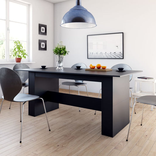 Dining Table Black 180x90x76 cm Engineered Wood - Kitchen & Dining Room Tables
