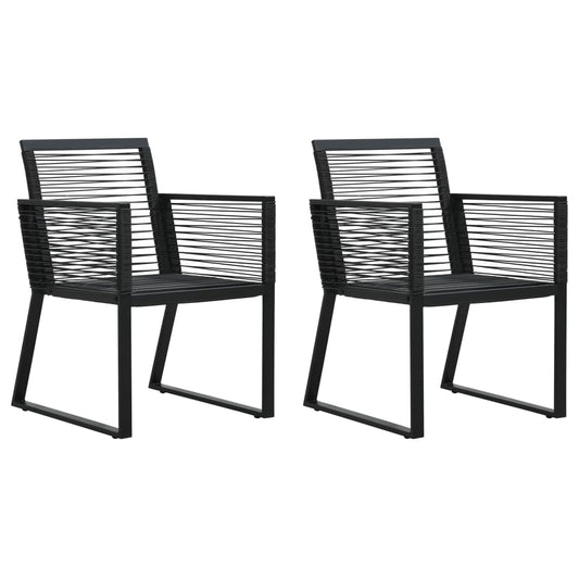 Garden Chairs 2 pcs Black PVC Rattan - Outdoor Chairs